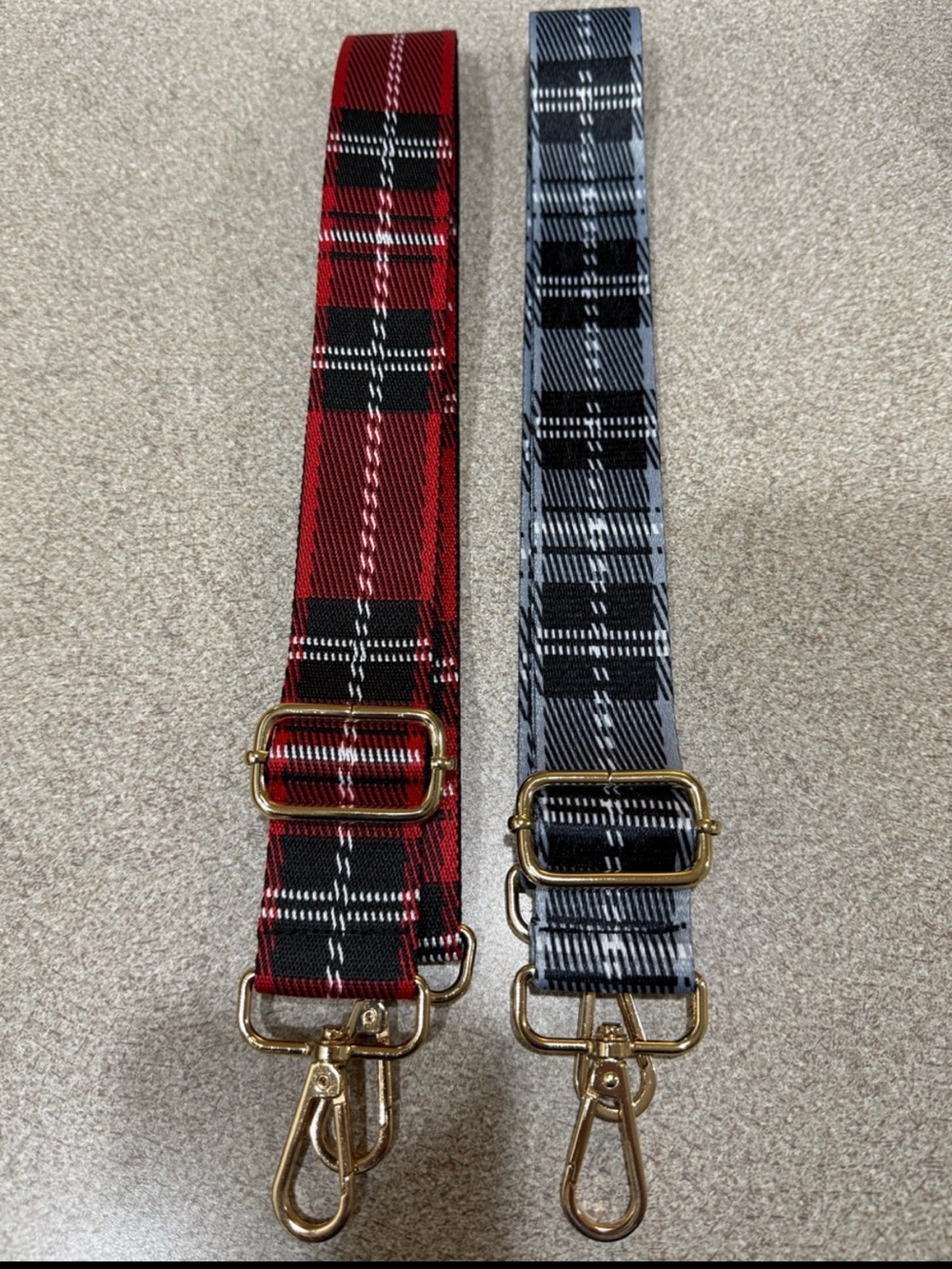 Crossbody Plaid Adjustable Guitar Bag Straps - Red & Black and White & Black new